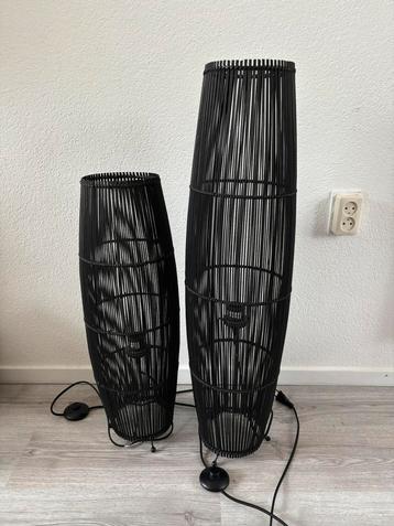 Zwarte Rotan vloerlamp / stalamp CASA beschikbaar voor biedingen