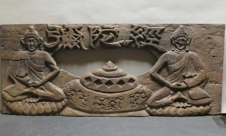 Boeddhistisch tempel paneel DZ4 Buddha Boeddha Boeddhisme, Antiek en Kunst, Kunst | Niet-Westerse kunst, Ophalen of Verzenden