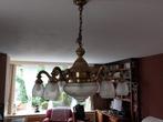 Antieke koperen plafondlamp, Huis en Inrichting, Lampen | Plafondlampen, Ophalen, Gebruikt