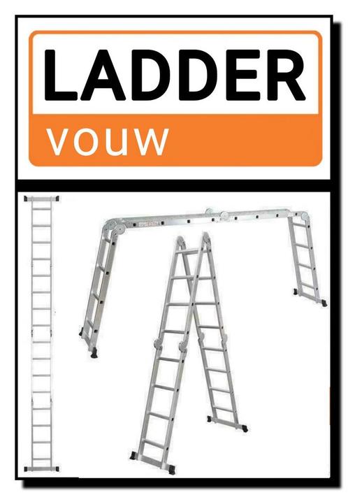 VOUWLADDER te huur huren vouw ladder trap vouw gebruikte, Doe-het-zelf en Verbouw, Ladders en Trappen, Ladder, 2 tot 4 meter, Opvouwbaar of Inschuifbaar