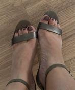 HALLHUBER TAUPE HOGE NAALD HAKKEN bandjes naaldhakken maat40, Hallhuber, Verzenden, Schoenen met hoge hakken