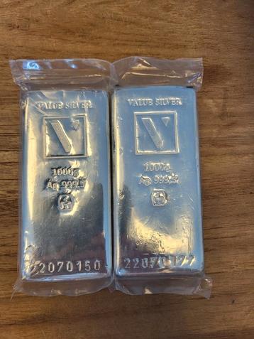 2x kilobaar zilver  beschikbaar voor biedingen