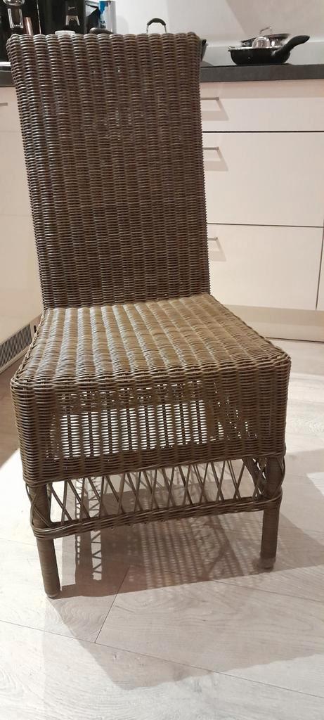 6 eetkamer stoelen, Huis en Inrichting, Stoelen, Zo goed als nieuw, Vijf, Zes of meer stoelen, Kunststof, Riet of Rotan, Bruin