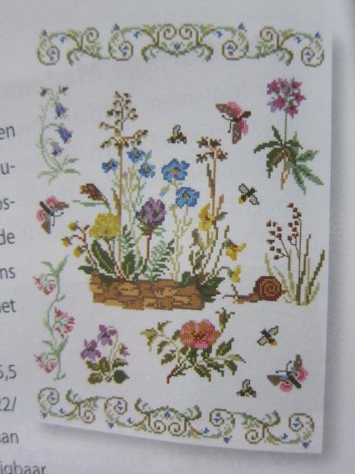 borduur en patroon wilde weide kruiden bloemen fluitenkruid, Hobby en Vrije tijd, Borduren en Borduurmachines, Zo goed als nieuw