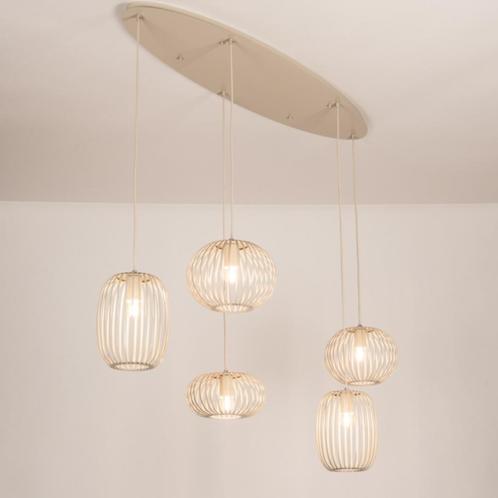 hanglamp japandi beige 133cm tafel eethoek lampion lamp, Huis en Inrichting, Lampen | Plafondlampen, Nieuw, Ophalen of Verzenden