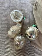Oude antieke zilveren kerstballen met deukbal,kerstman, Ophalen, Gebruikt
