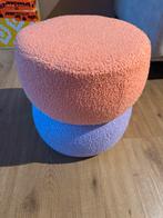 Kleurrijke Poef, Minder dan 50 cm, Rond, Ophalen of Verzenden, Zo goed als nieuw