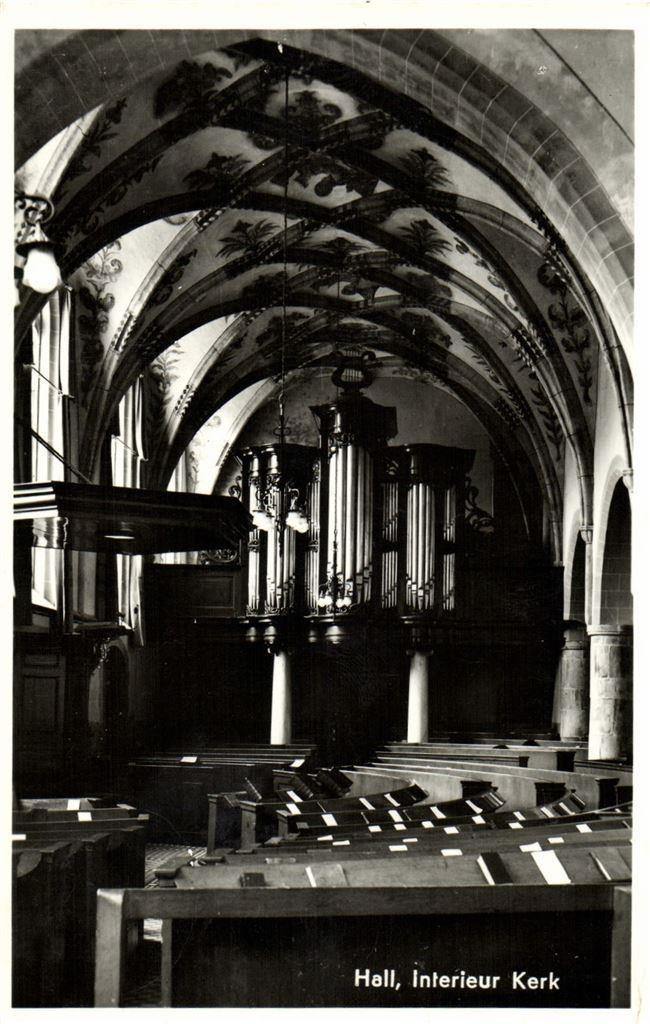 Hall, Interieur Kerk - 1966 gelopen, Verzamelen, Ansichtkaarten | Nederland, Ongelopen, Gelderland, Voor 1920, Ophalen of Verzenden