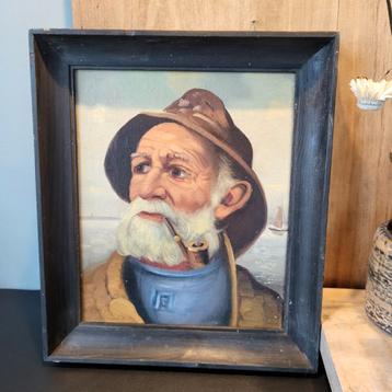 Schipper met Pijp - Origineel Schilderij beschikbaar voor biedingen