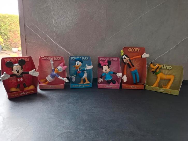 6 Disney Figuren in Doos - Mickey, Donald, Goofy..., Verzamelen, Disney, Zo goed als nieuw, Beeldje of Figuurtje, Ophalen of Verzenden
