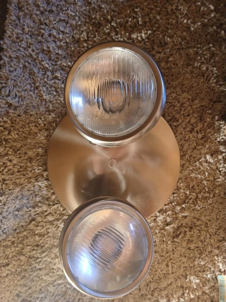 Plafonnière Mancave Stijl koplampen denk vw, Huis en Inrichting, Lampen | Hanglampen, Gebruikt, Minder dan 50 cm, Glas, Metaal