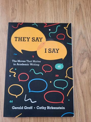 They Say / I Say beschikbaar voor biedingen