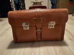 Vintage leren schooltas, Sieraden, Tassen en Uiterlijk, Tassen | Schooltassen, Bruin, Overige typen, Ophalen of Verzenden, 30 tot 40 cm