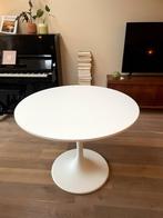 Witte ronde tafel IKEA Dockstra, Huis en Inrichting, Tafels | Eettafels, Ophalen, Gebruikt, Rond, Overige houtsoorten