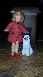 Vintage Poppenhuis Popje Jaren 30 met Hondje, Antiek en Kunst, Antiek | Speelgoed, Ophalen of Verzenden