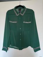 donker groen overhemd blouse met tweed details mt L nieuw!, Boetiek, Maat 42/44 (L), Ophalen of Verzenden, Zo goed als nieuw