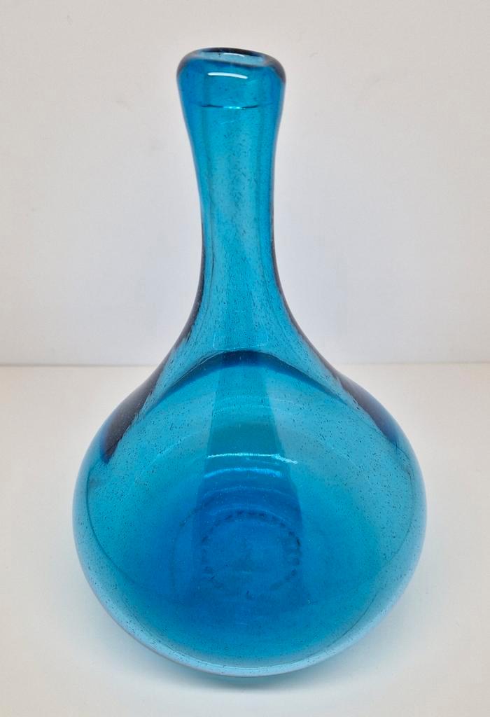 Blauwe druppelvaas Claude Morin Dieulefit, Frankrijk 1970., Antiek en Kunst, Kunst | Designobjecten, Ophalen of Verzenden