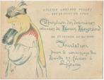 Louis Legrand uitnodigingskaart "Exposition des dernieres Oe, Antiek en Kunst, Kunst | Etsen en Gravures, Ophalen