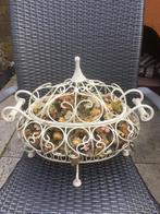 Brocante Witte Opengewerkte Schaal met losse deksel, Ophalen
