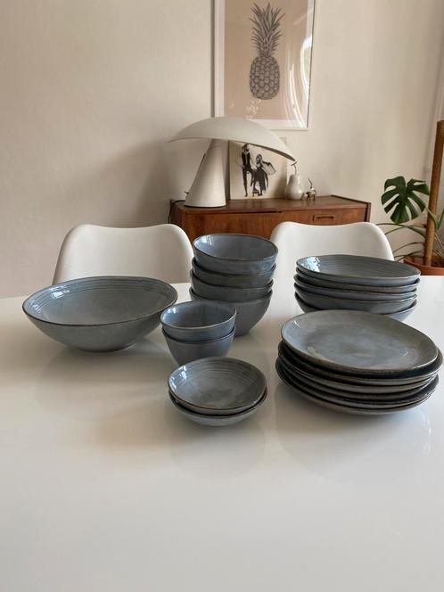 Casa Earth Groen Blauw Service Ontbijt borden Soepkommen, Huis en Inrichting, Keuken | Servies, Zo goed als nieuw, Overige stijlen