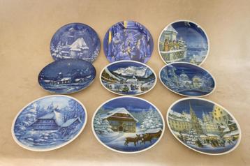 kerst wandbordjes winter taferelen  nieuwstaat  porselein beschikbaar voor biedingen