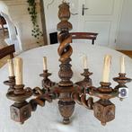 Houten Kroonluchter met 6 Armen, Ophalen, Gebruikt, Hout, Klassiek