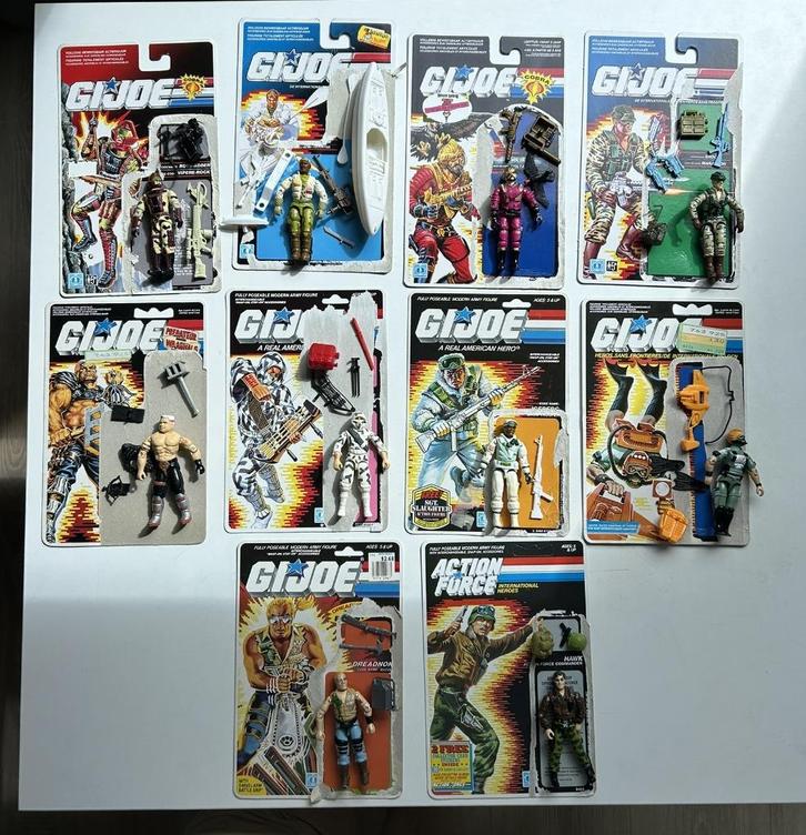 Gi Joe figuren compleet met cardback G.I. Joe, Verzamelen, Poppetjes en Figuurtjes, Gebruikt, Ophalen of Verzenden