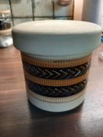 Vintage keramische pot met deksel, Gebruikt, Porselein of Keramiek, Schaal, Rond