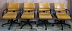 4 x Vintage okergeel bureaustoelen vergaderstoelen stoelen, Ophalen of Verzenden, Zo goed als nieuw, Zwart
