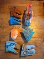 Dinosaurus koppen handpop rubber, Ophalen of Verzenden, Gebruikt