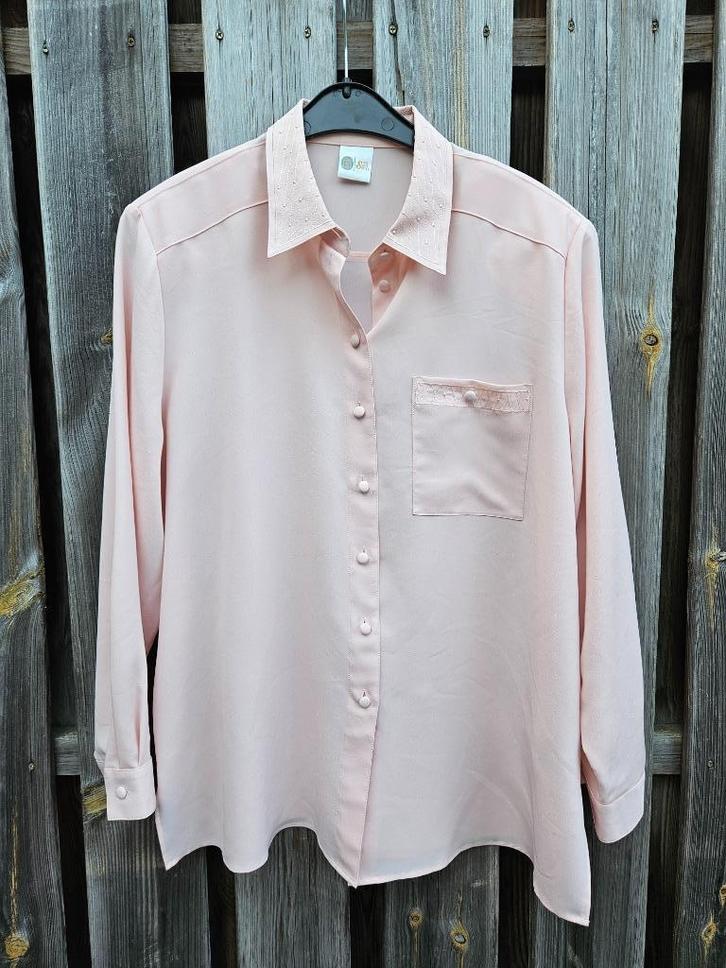 Zalmrose vintage blouse maat XL, Kleding | Dames, Blouses en Tunieken, Zo goed als nieuw, Maat 46/48 (XL) of groter, Roze, Ophalen of Verzenden