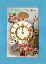 Pracht oude nieuwjaars/reliéf M139 met kabouters uit ca 1910, Verzamelen, Ansichtkaarten | Themakaarten, Verzenden, Voor 1920