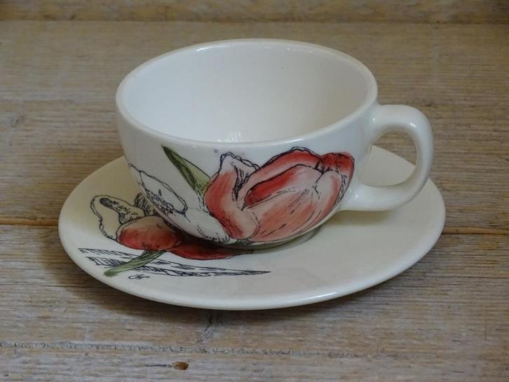 1x Kop-en-schotel Jet (by Ter Steege) SEASONS AMARYLUS, gaaf, Huis en Inrichting, Keuken | Servies, Zo goed als nieuw, Kop(pen) en/of Schotel(s)