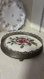 Aardewerk franse onderzetter roos rozen design, Ophalen of Verzenden