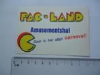 sticker oud Pacman pac land arcade amusement hal retro game, Verzamelen, Stickers, Verzenden, Zo goed als nieuw, Bedrijf of Vereniging
