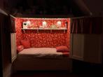 Unieke meisjes 1 persoons bed bedstee wit rood, Ophalen, 85 tot 100 cm, Gebruikt, Matras