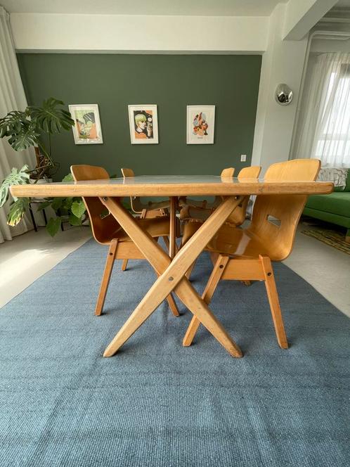 Eetkamertafel hout, Huis en Inrichting, Tafels | Eettafels, Gebruikt, 50 tot 100 cm, 150 tot 200 cm, Vijf personen of meer, Rechthoekig