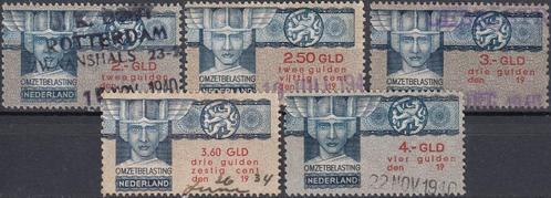 Nederland- 1930-1940- Omzetbelasting- Blauw, Postzegels en Munten, Postzegels | Nederland, Gestempeld, T/m 1940, Verzenden