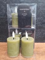 3x Set van 2 groene LED kaarsen, Huis en Inrichting, Kunststof, Nieuw, Ophalen of Verzenden, Kaars