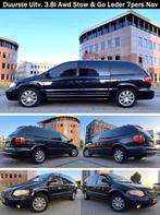 Vip Grand Town Country Stow n Go 3.8 Awd 7p Leer Tv Inr Mog, Auto's, Chrysler, 450 kg, Grand Voyager, 7 stoelen, Zwart