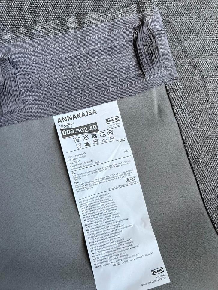 ANNAKASJA gordijnen, Huis en Inrichting, Stoffering | Gordijnen en Lamellen, Zo goed als nieuw, 200 cm of meer, Grijs, Ophalen of Verzenden