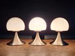 3st retro EHDP design touch tafel-lamp rvs mushroom h 21cm, Modern design, Ophalen of Verzenden, Zo goed als nieuw, Glas