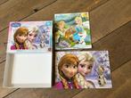 Frozen puzzels (2x) en lesboekje, Ophalen of Verzenden, Gebruikt, 4 tot 6 jaar
