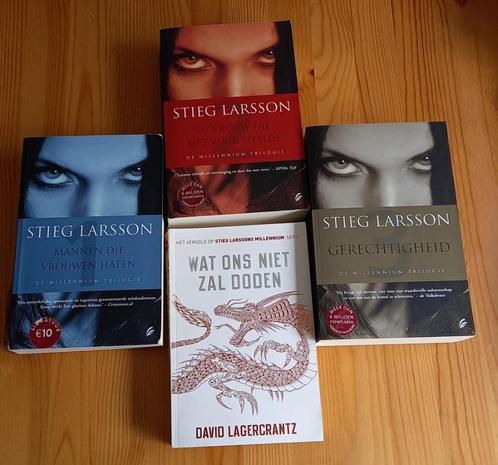 Stieg Larsson - De Millennium Triologie + Vervolg (4 boeken), Boeken, Thrillers, Zo goed als nieuw, Ophalen of Verzenden