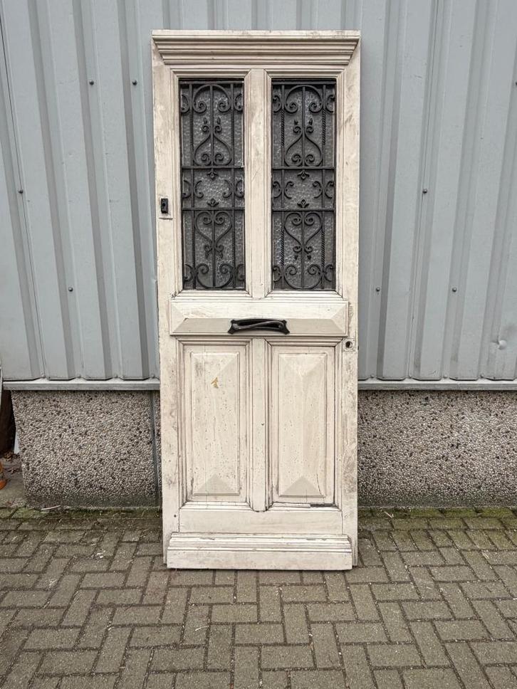 Antieke voordeur uit 1910 (96 x 253), Doe-het-zelf en Verbouw, Deuren en Horren, Gebruikt, Buitendeur, 215 cm of meer, 80 tot 100 cm