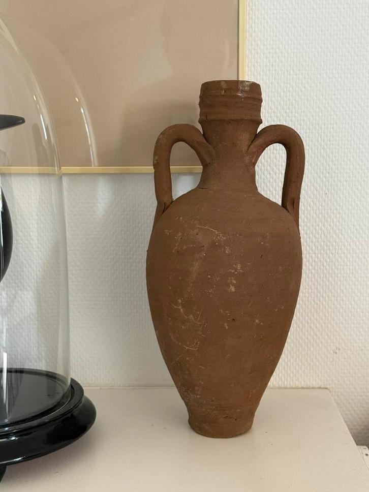 Antieke terracotta amfoor / kruik | Marokaans, Huis en Inrichting, Woonaccessoires | Vazen, Zo goed als nieuw, Overige kleuren