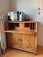 Grenen Secretaire/Kast met Opbergruimte, Ophalen, Gebruikt, 100 tot 150 cm, 50 tot 100 cm