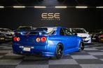 Nissan Skyline R34 GTR V-spec, Auto's, Nissan, Stof, Gebruikt, Zwart, Blauw