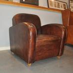 Art Deco schapenleren fauteuil, Gebruikt, Leer, 75 tot 100 cm, Ophalen