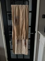 Velours overgordijnen 3 stuks, Ophalen of Verzenden, Zo goed als nieuw, Beige, 200 cm of meer